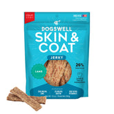 Dogswell Skin & Coat Jerky – morceaux d’agneau pour peau et pelage sains.