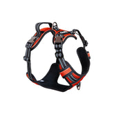 DogTraxs harnais rouge enfilage facile pour chiens actifs.