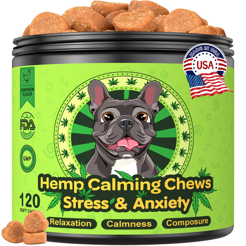 DOGVC friandises apaisantes en bouteille pour chien, détente potentielle après le tonnerre.
