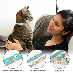 Collier DOGWONG pour chat avec cloche et design assorti.