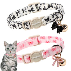 DOGWONG collier chat cœur rose, accessoire tendance et sûr pour votre félin