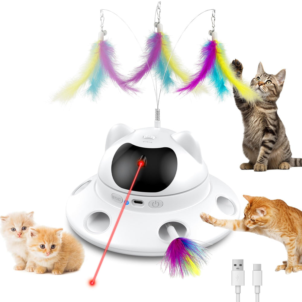 DOLOEDY Jouet Laser pour Chat avec mouvement 360° pour stimulation et jeu.