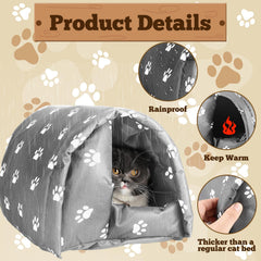 DoubleFill: refuge chat hivernal en PVC imperméable, confort isolé par temps froid.