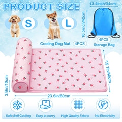 DoubleFill tapis réfroidissant pour chien rose, parfait sur sol, cage ou canapé.