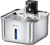 Fontaine DownyPaws chat en acier inoxydable, hydratation durable.
