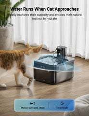 DownyPaws fontaine-eau-chat-capteur-mouvement attire les chats à boire.