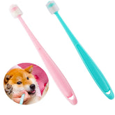 Brosse DQITJ pour petits chiens et chats, tête 360 degrés pour un nettoyage ciblé.