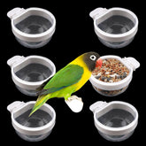 DQITJ ensemble 6 bols transparents pour oiseaux, alimentation et hydratation faciles à atteindre