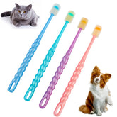 DQITJ kit 4 brosses pour animaux – nettoyage 360° en douceur pour gencives sensibles