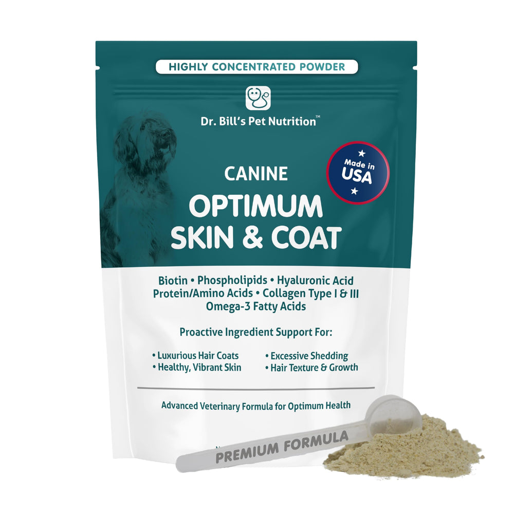 Dr. Bill's Optimum Peau et Pelage – Bouteille prête à l’emploi pour un pelage plus doux.