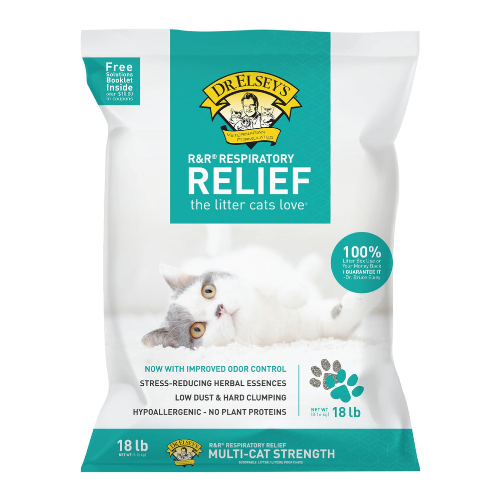 Dr. Elsey's R&R dans le bac à litière, litière apaisante et anti-stress pour chat