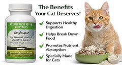 Dr. Goodpet : ingrédients végétaux; enzymes et prébiotiques pour une digestion équilibrée du chat.