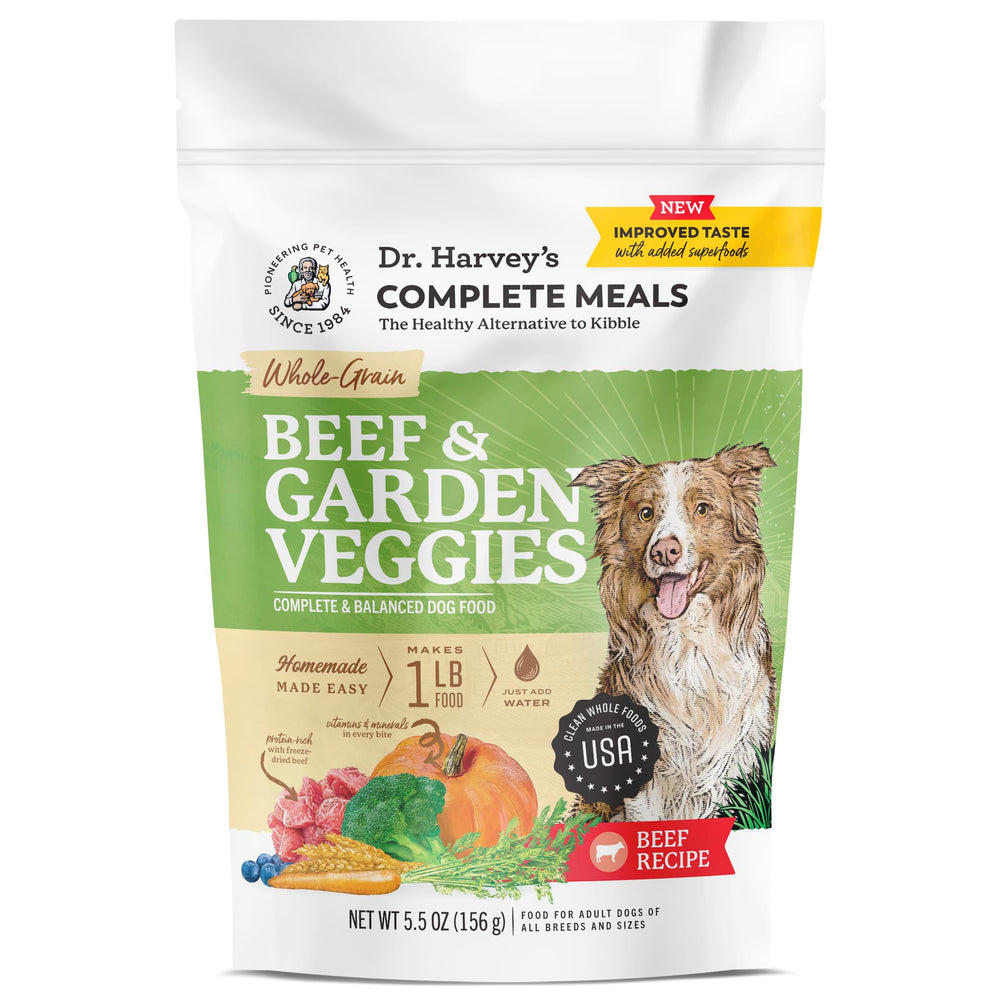 Dr. Harvey's Beef & Garden Veggies — sachet essai, repas pratique et équilibré.