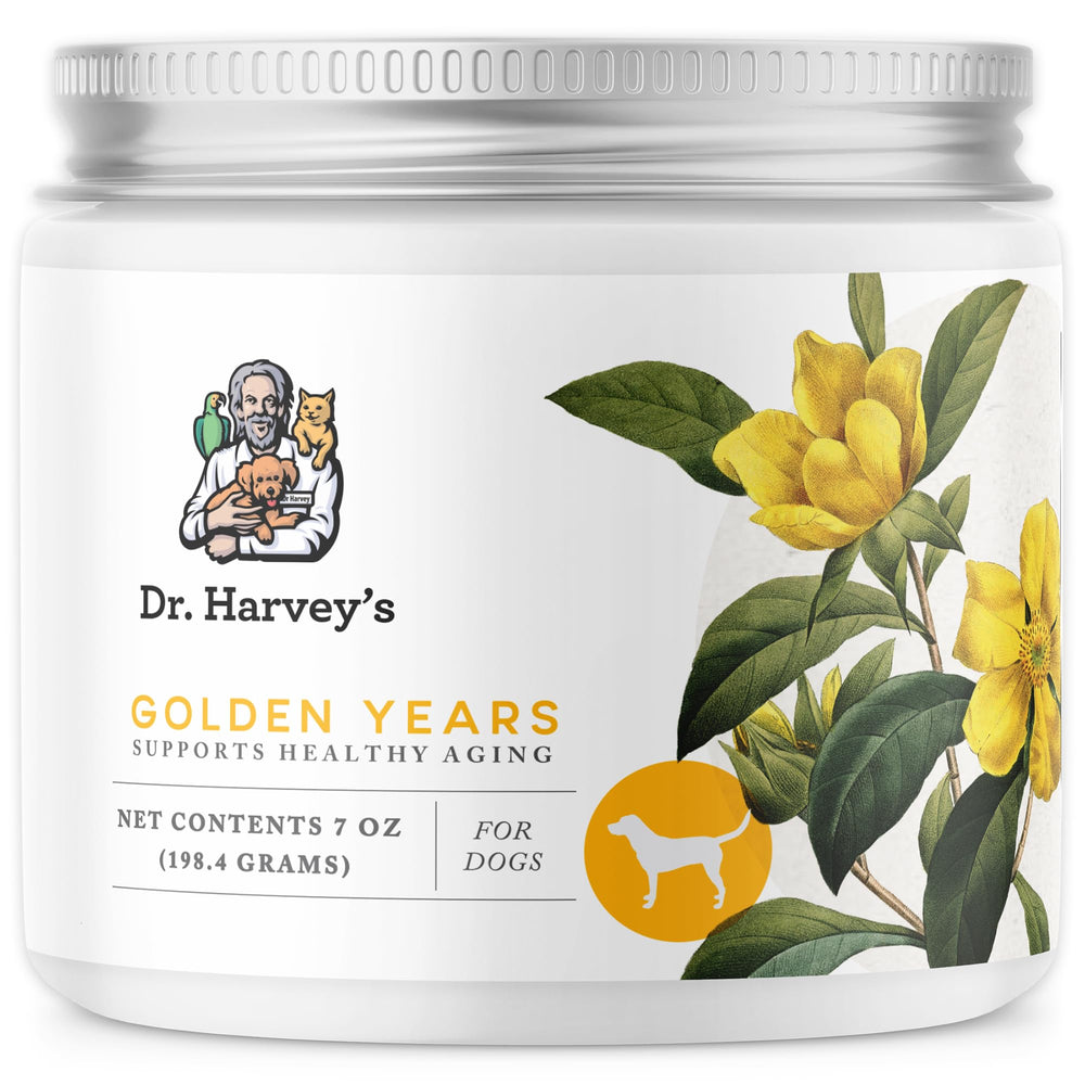 Dr. Harvey's Golden Years poudre: complément pratique à ajouter à l'alimentation des chiens âgés.