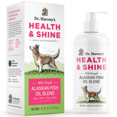 Dr. Harvey's Health & Shine: bouteille huile poisson Alaska avec pompe, dosage facile.