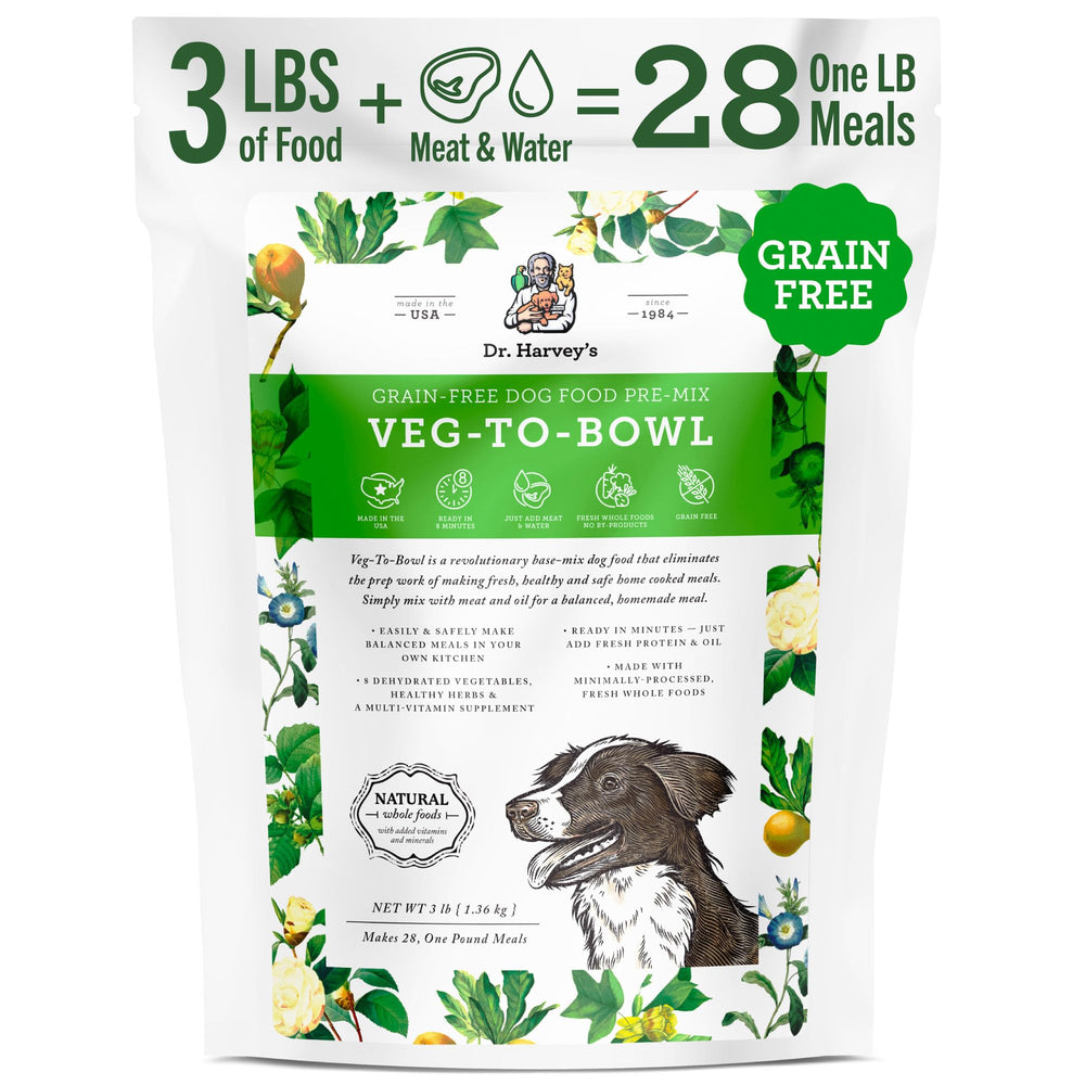 Dr. Harvey's Veg-to-Bowl base-mix d'ingrédients déshydratés pour repas faits maison sains.