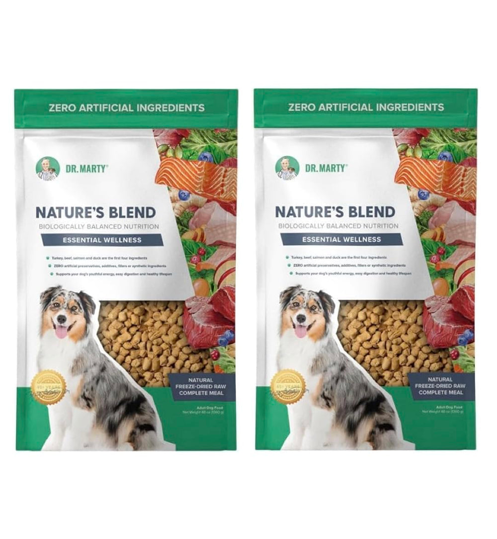 Dr. Marty alimentation crue lyophilisée pour chien, pratique et nutritive.