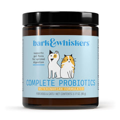 Dr. Mercola Bark & Whiskers: Bouteille probiotiques pour chats et chiens, soutien digestif potentiel.