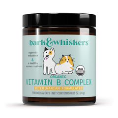 Dr. Mercola Bark & Whiskers: bouteille du complexe vitamine B pour l'énergie animale.
