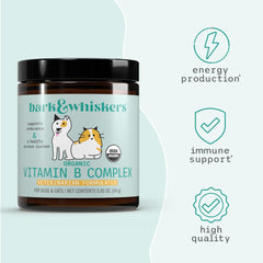 Dr. Mercola Bark & Whiskers: complément vitamine B pour chats et chiens facilement intégré.