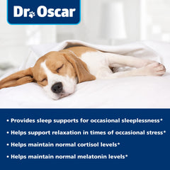 Dr. Oscar Aide Sommeil chien - tablettes faciles à administrer au dîner.