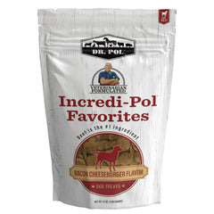 Dr. Pol Incredi-Pol biscuits bacon cheeseburger, récompense savoureuse pour l'entraînement canin.