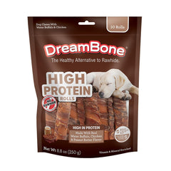 DreamBone rouleaux protéinés haute: friandise idéale pour chiens actifs.