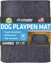 Drymate Jumbo – tapis de jeu absorbant pour chiot dans un enclos.