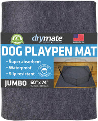 Drymate Jumbo – tapis de jeu absorbant pour chiot dans un enclos.