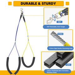 Trois cordes réglables Duckygoo pour stabiliser le chien.