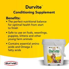 Durvet Durvite 5 lb, doseur intégré facilitant la mesure des portions.