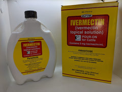 Durvet Ivermectin Pour-On, bouteille 1000 ml, solution pratique pour les bovins.
