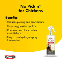 Durvet No Pick'n pulvérisation hydrogel facile sur le plumage des poules.