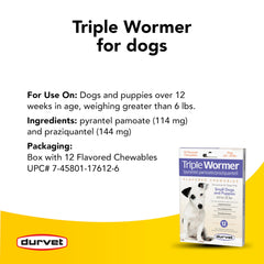 Durvet Triple Wormer : dosage facile pour petits chiens et utilisation pratique.