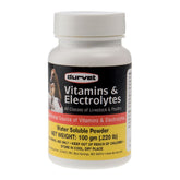 Durvet vitamines et électrolytes pour le bétail, emballage et doseur, soutien nutritionnel potentiel.