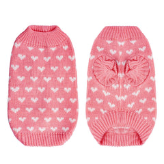 Dxhycc pull-tricot cœur rose pour chien, vue arrière, look charmant.