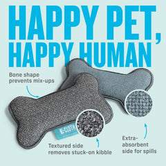 Brosse E-Cloth pour bol animal, face texturée pour déloger les résidus.