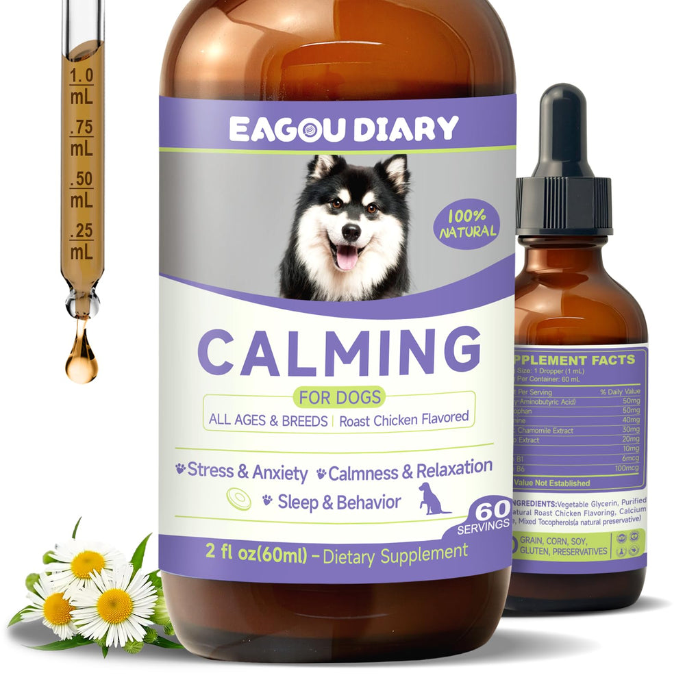 Gouttes apaisantes Eagou Diary — bouteille prête à l'emploi pour calmer votre chien.
