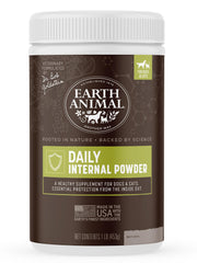 Earth Animal Apothicaire Poudre Interne Quotidienne, repousse les insectes pour chiens et chats.