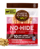 Earth Animal No Hide Stix emballage sain et durable pour petits chiens.