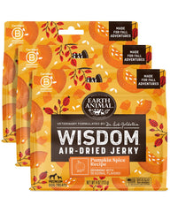 Earth Animal Wisdom friandises séchées à l’air, pack-shot potiron épice, récompense idéale.