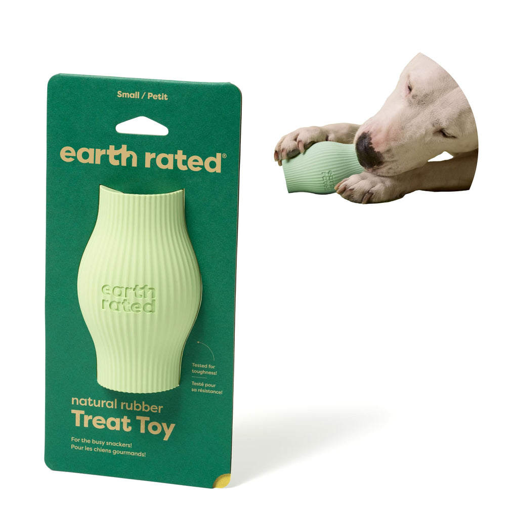 Earth Rated – Jouet distributeur friandises pour chien petit vert, stimule le jeu.