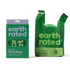 Earth Rated sacs crottes chien avec poignée pour ramasser proprement.