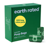Earth Rated sacs-poubelle chien lavande sur rouleaux, pratique pour balades.