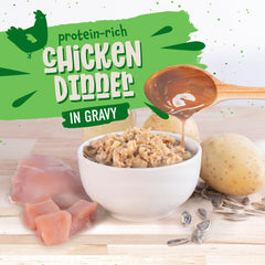 Earthborn Holistic Catcciatori : portion servie dans bol, texture humide et appétissante.