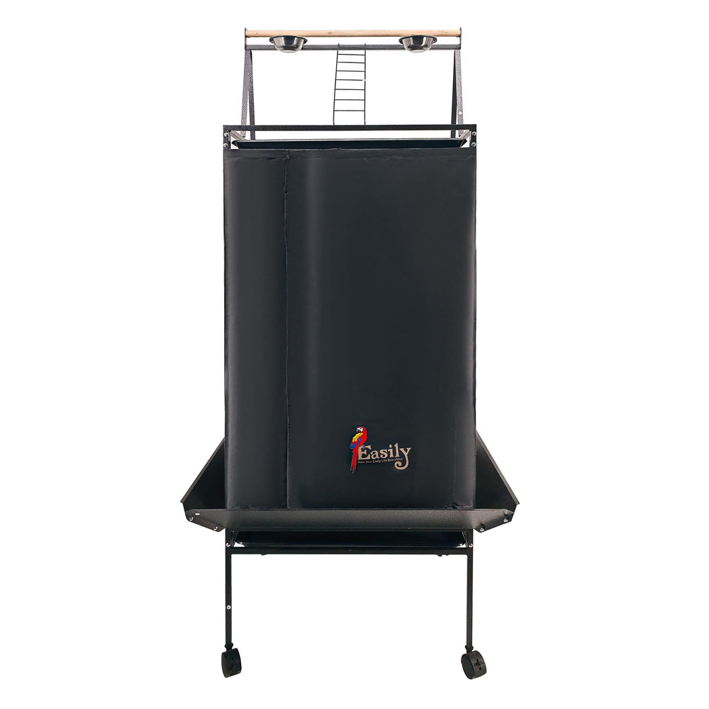 Couvre-cage Easily noir avec toit de jeu protège du soleil et des débris