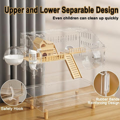 Cage Ecleng hamster – ouverture supérieure détachable facilitant l’interaction quotidienne.