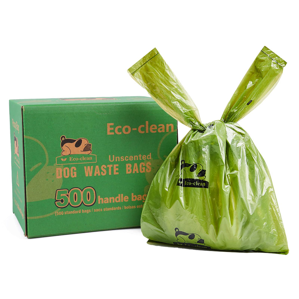 Le sac-poubelle ECO-CLEAN 500 avec poignée, pratique pour les promenades.