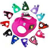 Harnais EcoBark rose pour petit chien, facile à enfiler pour des sorties confortables.