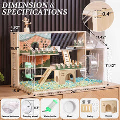 Cage EcoCEN hamster à trois niveaux favorise l’exploration et le repos.